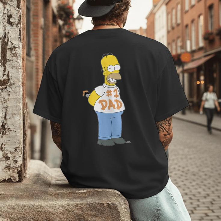 The Simpsons Homer Number 1 Dad Father's Day V2 Men's Back Print T-Shirt