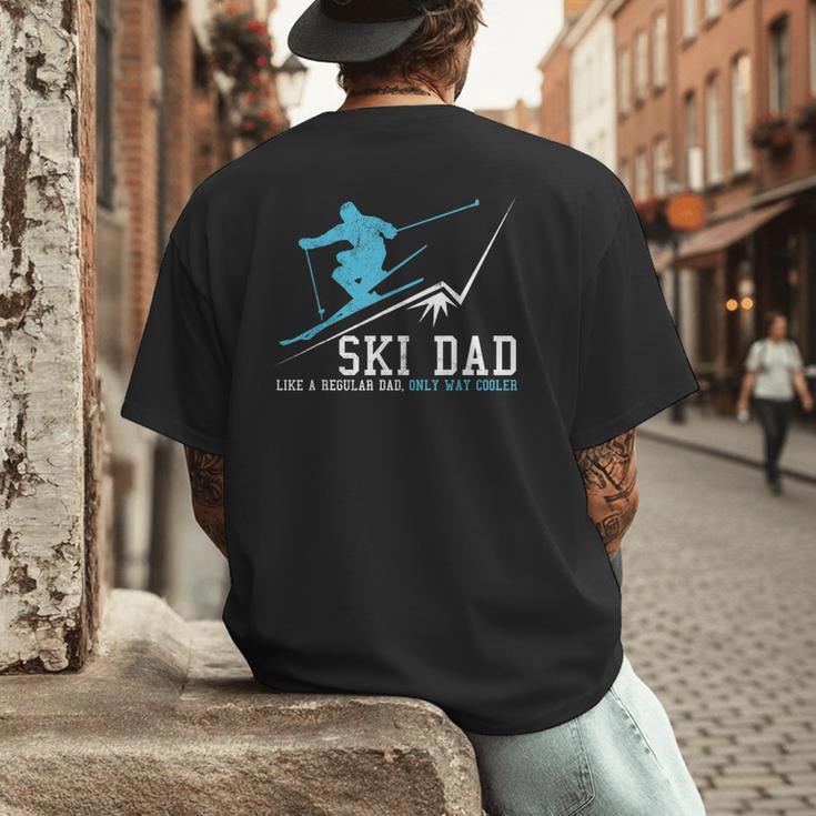 Ski Dad Winter Sports Skiing Father Men's Back Print T-Shirt