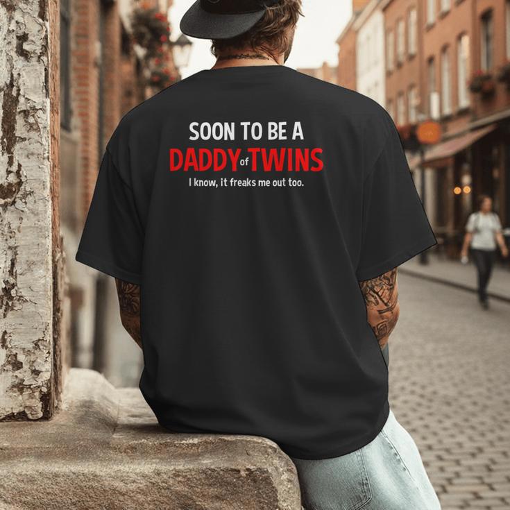 Soon To Be A Daddy Of Twins Expecting Father Men's Back Print T-Shirt Soon To Be A Daddy Of Twins Expecting Father Men's Back Print T-Shirt