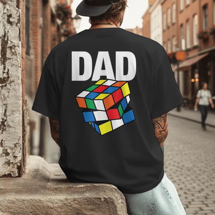 Speed Cubing Dad Puzzle Cuber Cube Kids Men's Back Print T-Shirt