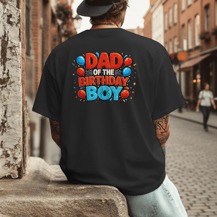 Spider Birthday Party Dad Of The Birthday Boys Spider Webs Men's Back Print T-Shirt