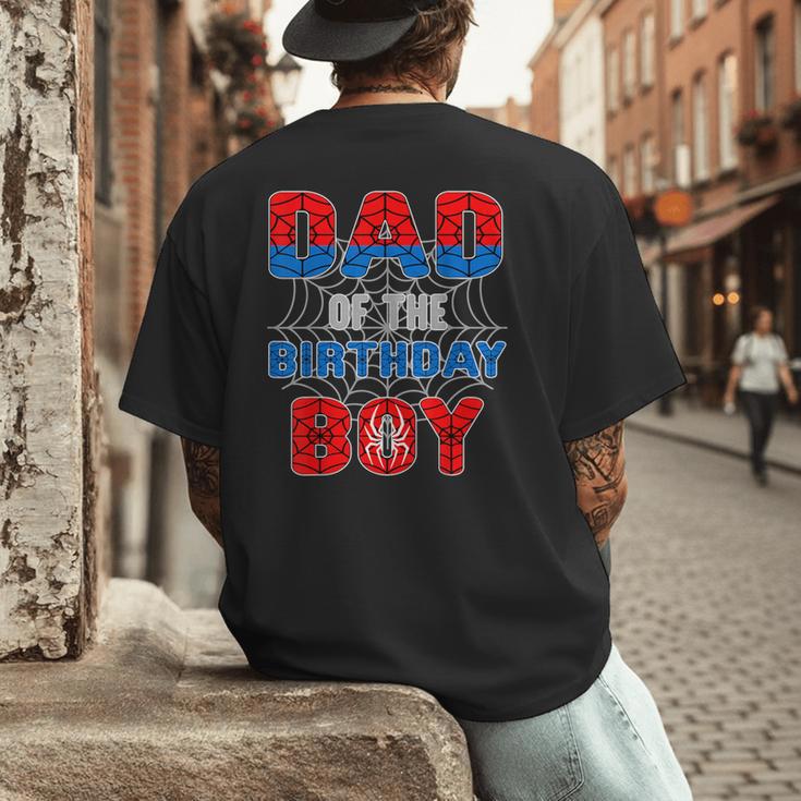 Spider Web Birthday Party Dad Of The Birthday Boy Men's Back Print T-Shirt