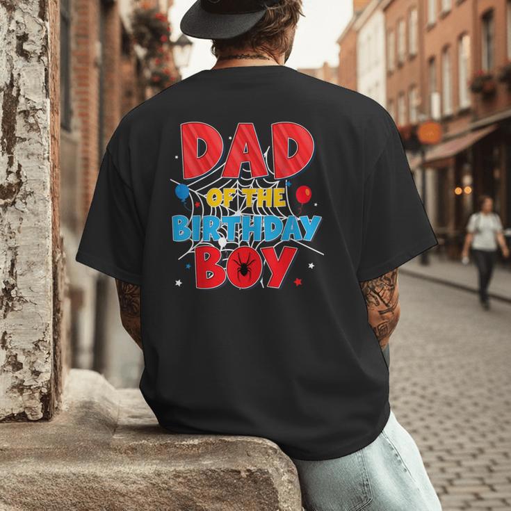 Spider Web Family Matching Dad Of The Birthday Boy Men's Back Print T-Shirt Spider Web Family Matching Dad Of The Birthday Boy Men's Back Print T-Shirt