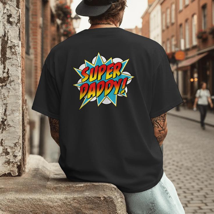 Super Daddy Comic Book Superhero Father's Day Men's Back Print T-Shirt