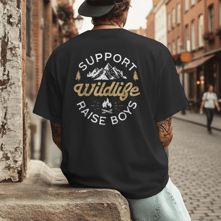 Support Wildlife Raise Boys Parent Mom & Dad Men's Back Print T-Shirt