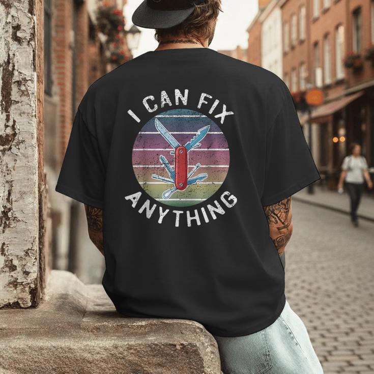 Swiss Army Knife DIY Dad Fathers Day Fix Anything Handyman Men's Back Print T-Shirt