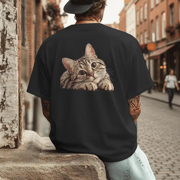Tabby Cat Mom Dad Pet Shop Tabby Cats Kitten Tabby Cat Men's Back Print T-Shirt