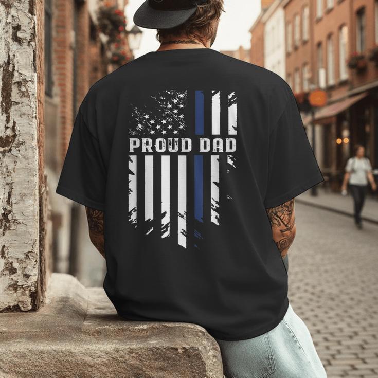 Thin Blue Line Proud Dad Police Family T-Shirt Men's Back Print T-Shirt Thin Blue Line Proud Dad Police Family T-Shirt Men's Back Print T-Shirt