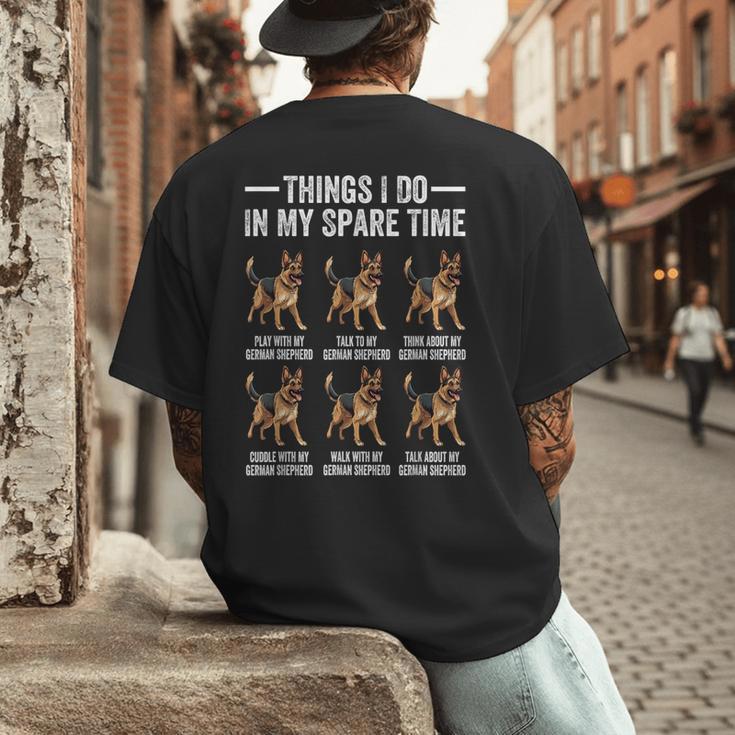 Things I Do In My Spare Time German Shepherd Dog Dad Mom Men's Back Print T-Shirt Things I Do In My Spare Time German Shepherd Dog Dad Mom Men's Back Print T-Shirt