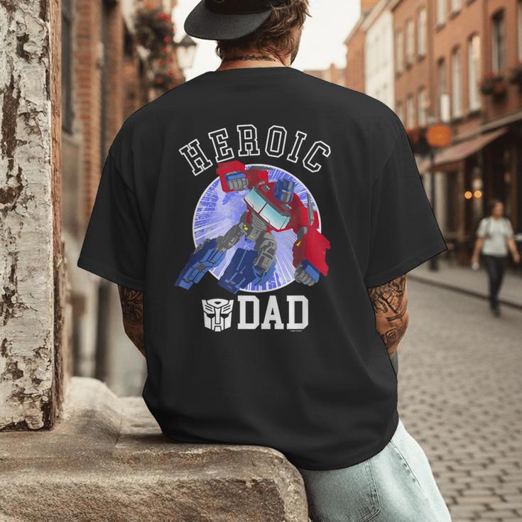 Transformers Father's Day Optimus Prime Heroic Dad Vintage Men's Back Print T-Shirt Transformers Father's Day Optimus Prime Heroic Dad Vintage Men's Back Print T-Shirt