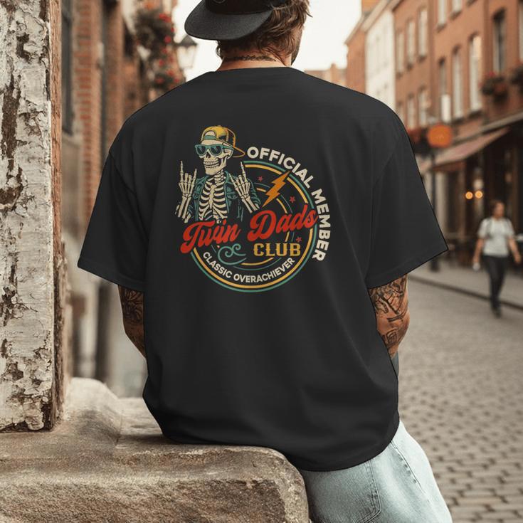 Twin Dad Club Dad Of Twins Skeleton Father's Day Men's Back Print T-Shirt Twin Dad Club Dad Of Twins Skeleton Father's Day Men's Back Print T-Shirt