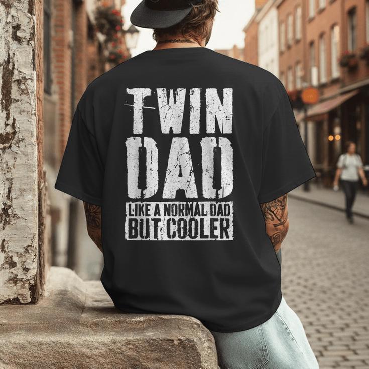 Twin Dad Shirt Men Dad Of Twins Fathers Day Men's Back Print T-Shirt
