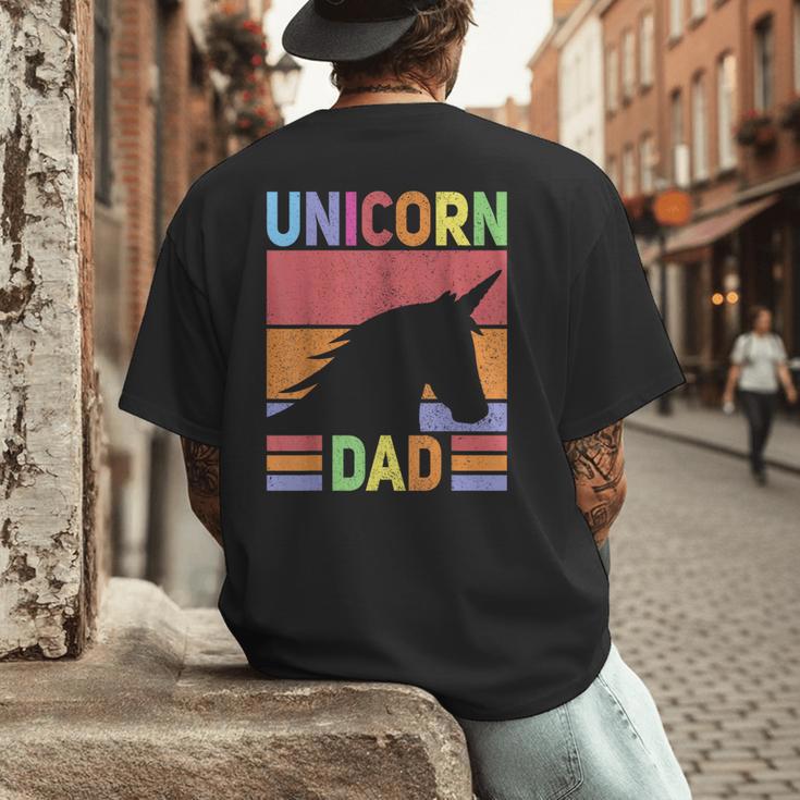 Unicorn Birthday Outfit Dad Unicorn Costume Bday Dad Unicorn Men's Back Print T-Shirt