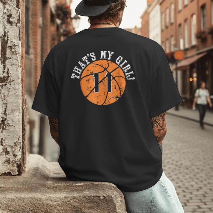 Unique That's My Girl 11 Basketball Player Mom Or Dad Men's Back Print T-Shirt