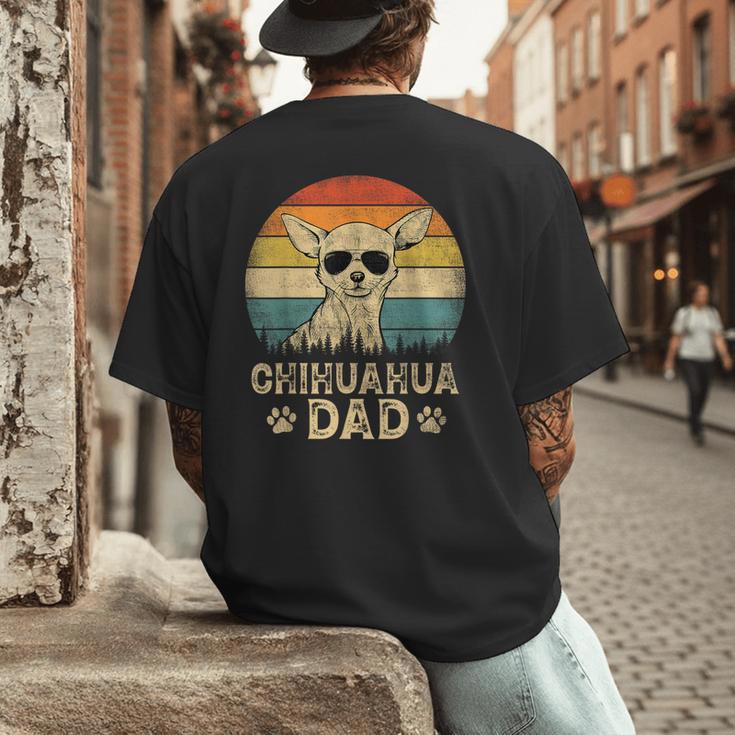 Vintage Chihuahua Dad Dog Lovers Father's Day Tee Men's Back Print T-Shirt