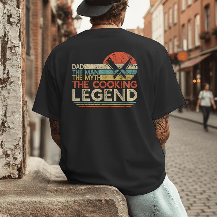 Vintage Cooking Dad The Man The Myth The Legend Chef Men's Back Print T-Shirt