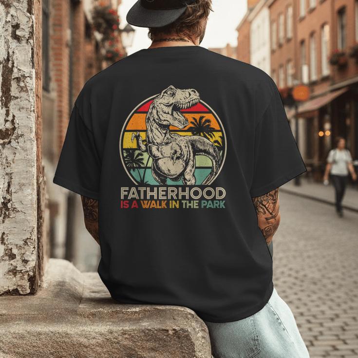 Vintage Fatherhood Is A Walk In The Park DadRex Dinosaur Men's Back Print T-Shirt Vintage Fatherhood Is A Walk In The Park DadRex Dinosaur Men's Back Print T-Shirt