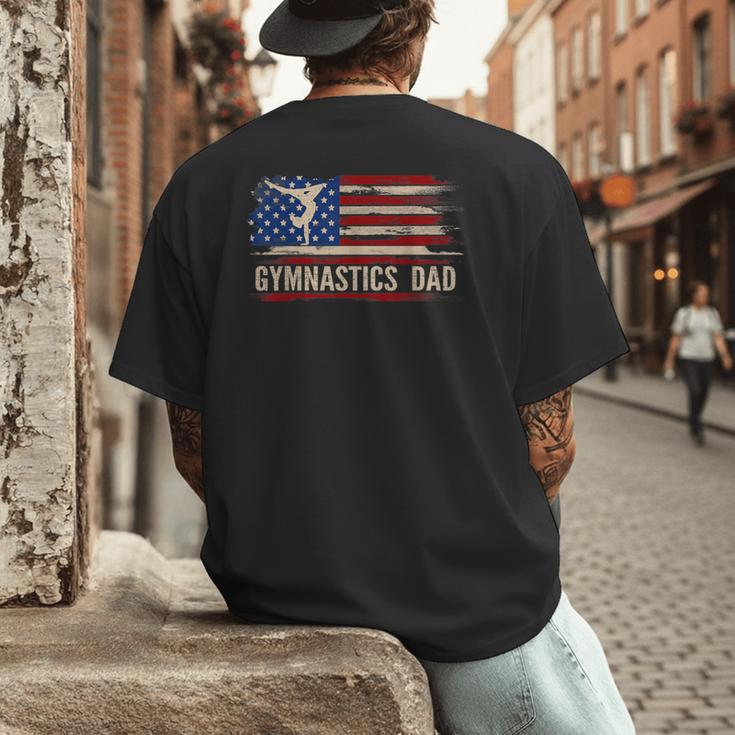 Vintage Gymnastics Dad American USA Flag Sports Men's Back Print T-Shirt