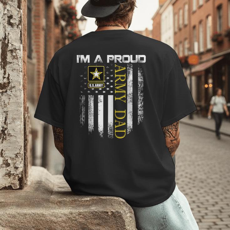 Vintage I'm A Proud Army Dad With American Flag Men's Back Print T-Shirt Vintage I'm A Proud Army Dad With American Flag Men's Back Print T-Shirt
