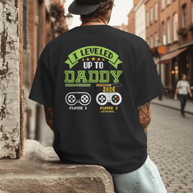 Vintage Leveling Up To Daddy 2026 Soon To Be Dad 2026 Men's Back Print T-Shirt