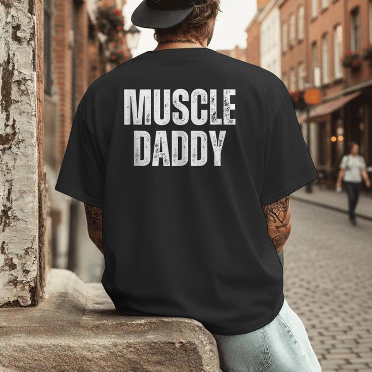 Vintage Muscle Daddy Weightlifter Dad Cool Father Workout Men's Back Print T-Shirt Vintage Muscle Daddy Weightlifter Dad Cool Father Workout Men's Back Print T-Shirt