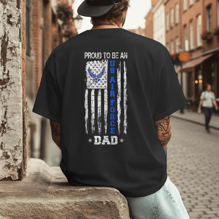 Vintage USA Flag Proud To Be An US Air Force Dad Men's Back Print T-Shirt