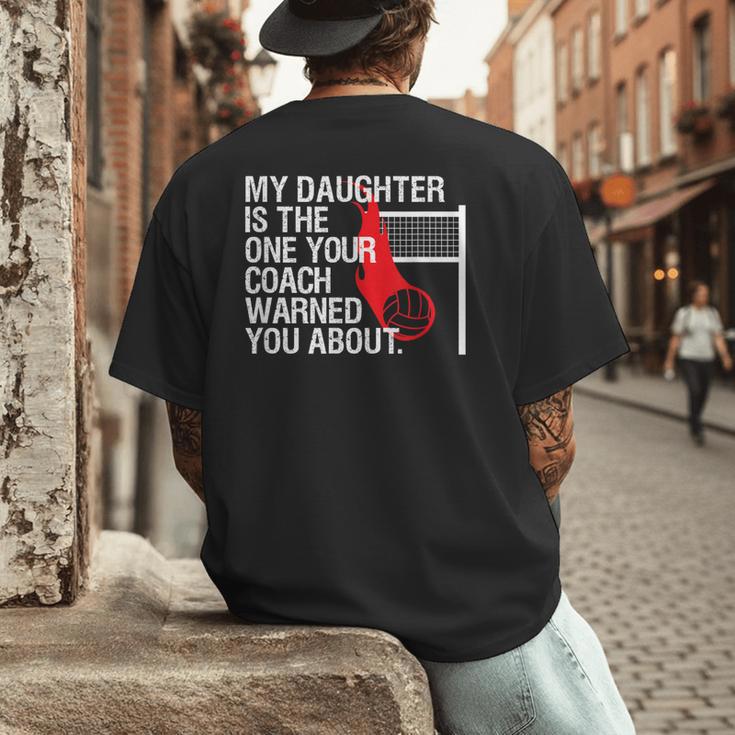 Volleyball Mom Dad Parent Shirt Daughter Player Men's Back Print T-Shirt