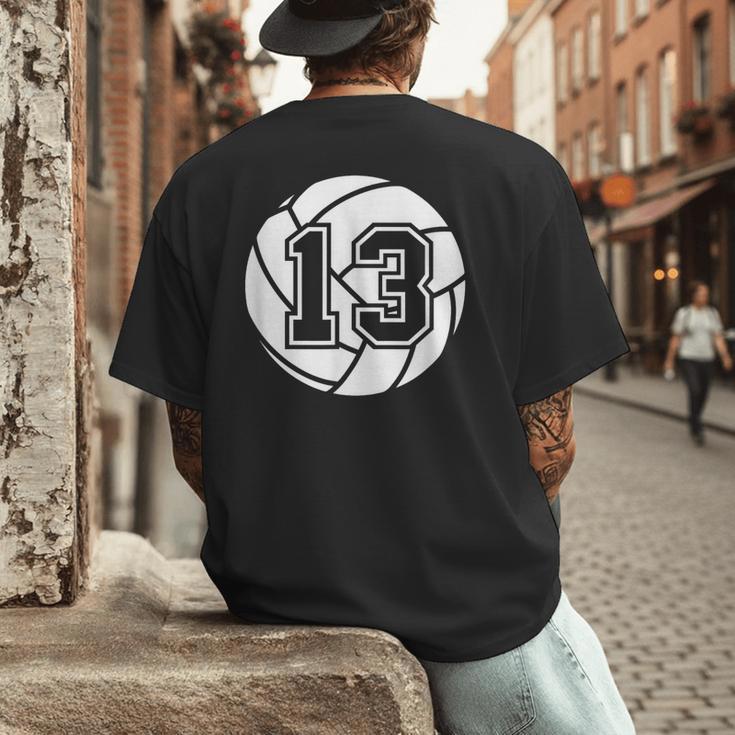 Volleyball Player 13 Volleyball Mom Dad Jersey Number 13 Men's Back Print T-Shirt