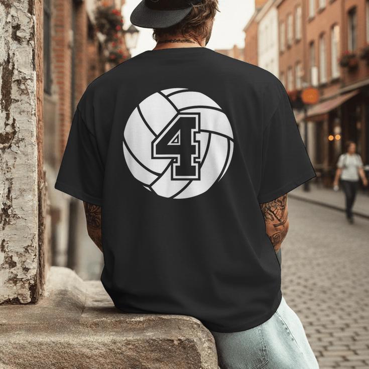Volleyball Player 4 Volleyball Mom Dad Jersey Number 4 Men's Back Print T-Shirt