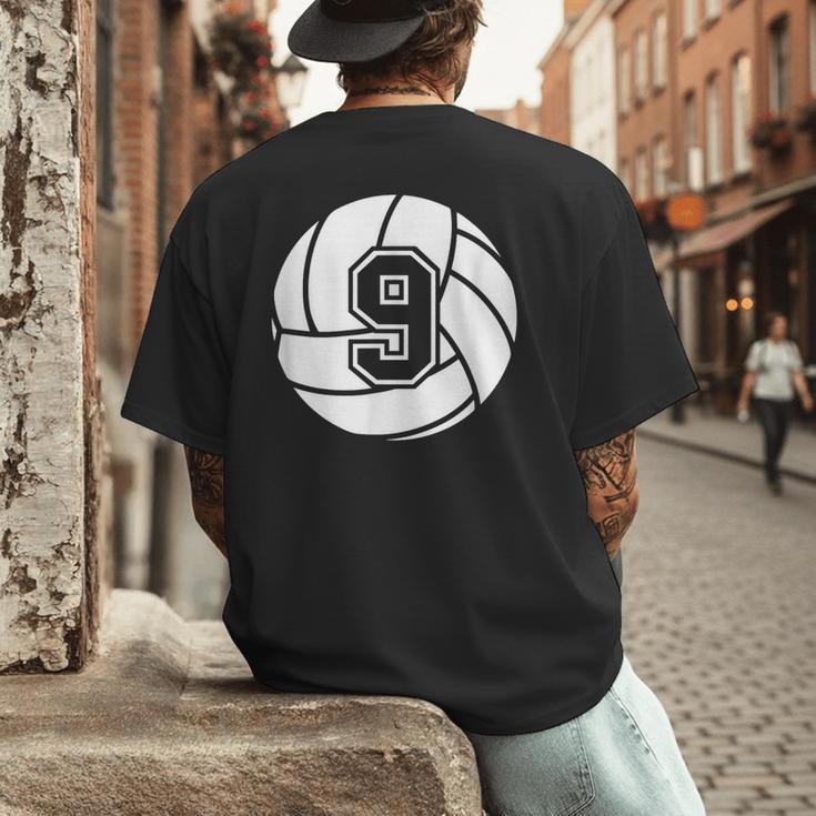 Volleyball Player 9 Volleyball Mom Dad Jersey Number 9 Men's Back Print T-Shirt