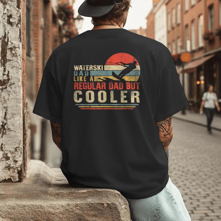 Waterski Dad Fathers Day Ski Lover Dad Water Skiing Rider Men's Back Print T-Shirt