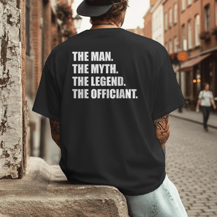 Wedding Officiant Art For Men Dad Ordained Minister Men's Back Print T-Shirt