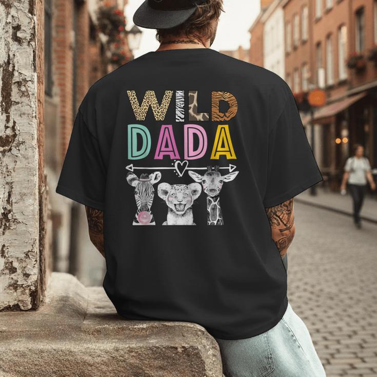 Wild Dada Zoo Theme Birthday Safari Jungle Matching Party Men's Back Print T-Shirt Wild Dada Zoo Theme Birthday Safari Jungle Matching Party Men's Back Print T-Shirt
