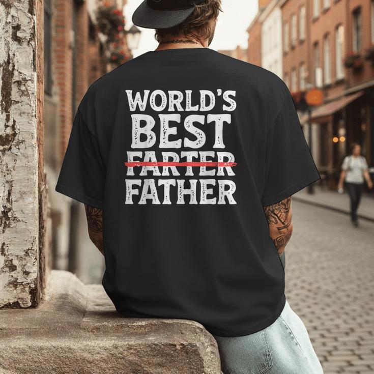 World's Best Father Farter Dad Daddy Papa Joke Men's Back Print T-Shirt