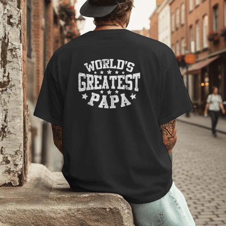 World's Greatest Papa Shirt Dad Father's Day Men's Back Print T-Shirt
