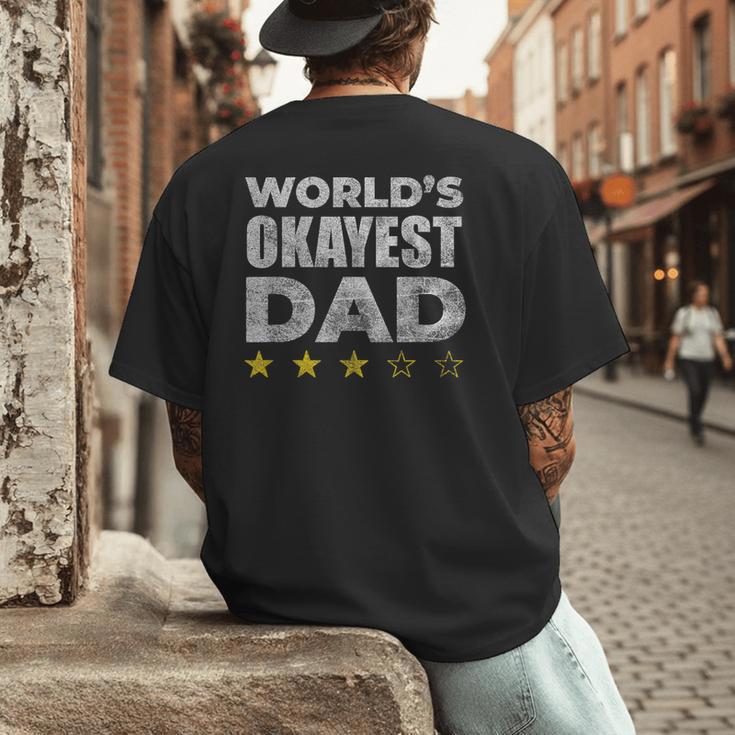 Worlds Okayest Dad Vintage Style Men's Back Print T-Shirt