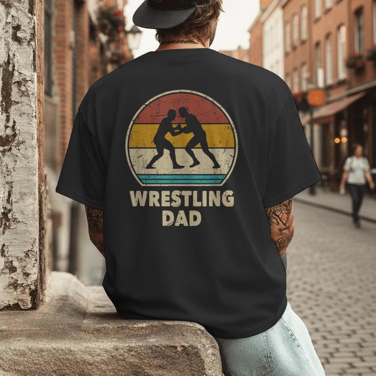 Wrestling Dad Vintage Wrestling Retro Wrestling Lover Men's Back Print T-Shirt