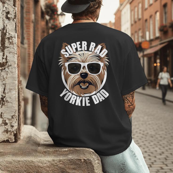 Yorkie Dad Father’s Day Yorkshire Terrier Dog Dad Men's Back Print T-Shirt