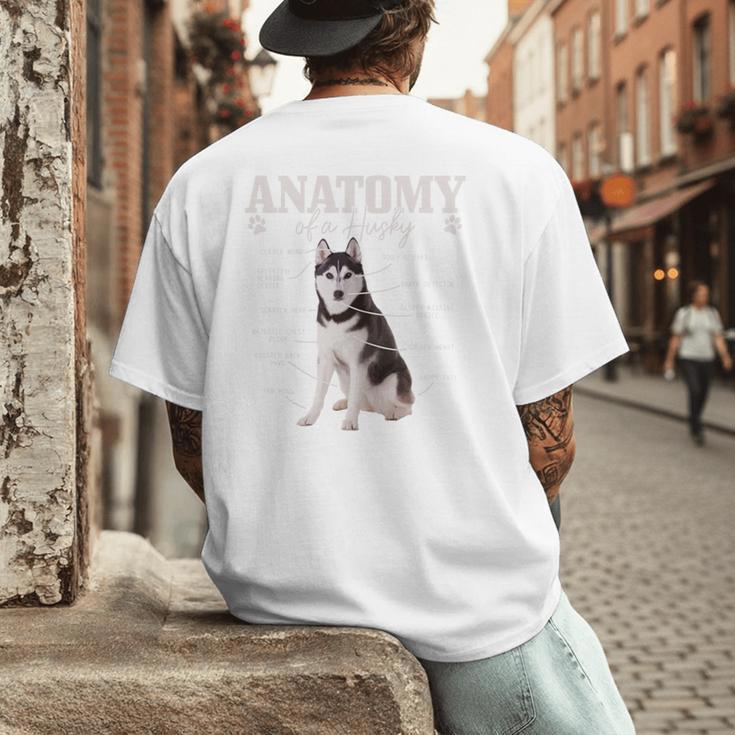 Anatomy Of A Siberian Husky Cute Dog Husky Mom Dad Men's Back Print T-Shirt Anatomy Of A Siberian Husky Cute Dog Husky Mom Dad Men's Back Print T-Shirt