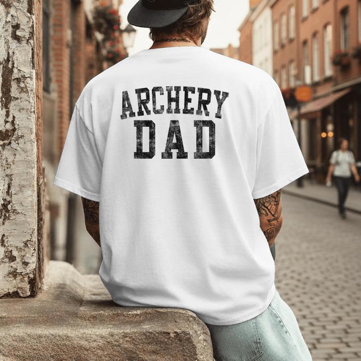 Archery Dad Birthday Classic Bold Font Archery Daddy Men's Back Print T-Shirt