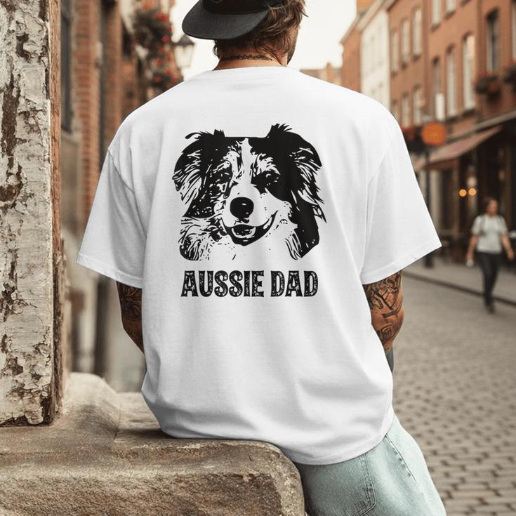 Aussie Dad Australian Shepherd Dog Dad For Men Men's Back Print T-Shirt