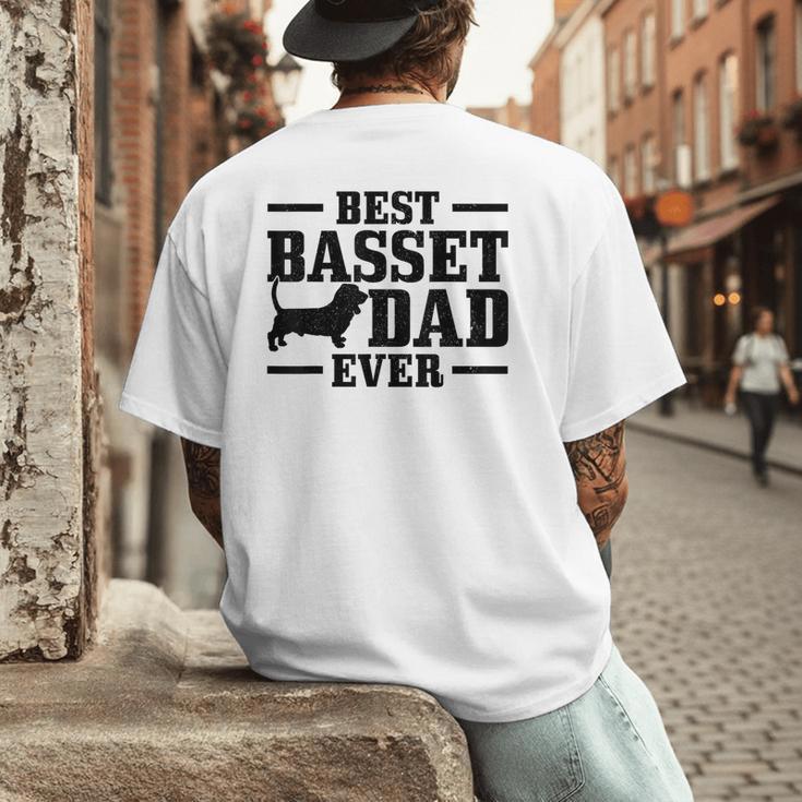 Basset Dad Dog Papa Basset Hound Men Men's Back Print T-Shirt Basset Dad Dog Papa Basset Hound Men Men's Back Print T-Shirt