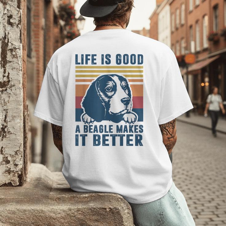 Beagle For Men Women Beagle Dog Mom Dad Beagle Men's Back Print T-Shirt