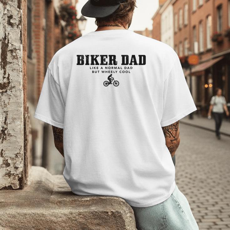 Biker Dad Mountain Bike MTB Father's Day Cyclist Men's Back Print T-Shirt