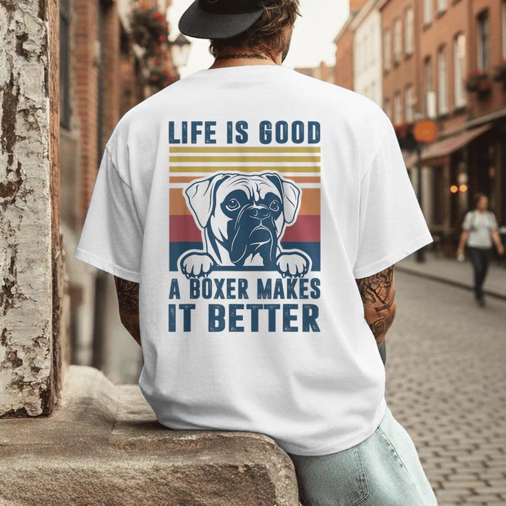 Boxer Dog For Men Women Boxer Dog Dad Mom Small Men's Back Print T-Shirt