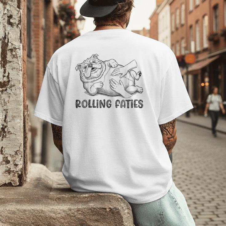 Bulldog Rolling Fatties Dog Mom Dad Owner Men's Back Print T-Shirt Bulldog Rolling Fatties Dog Mom Dad Owner Men's Back Print T-Shirt