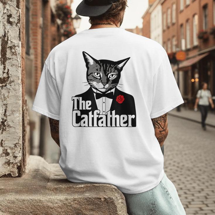 The Cat Father Cool Cat Dad Cat Lovers Men's Back Print T-Shirt