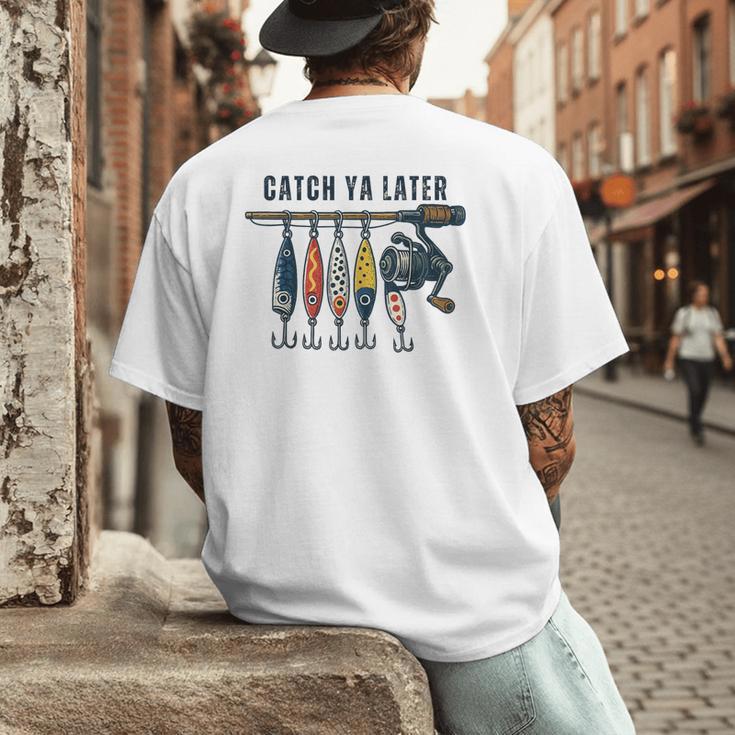 Catch Ya Later Vintage Fishing Lures Outdoor Dad Son Men's Back Print T-Shirt