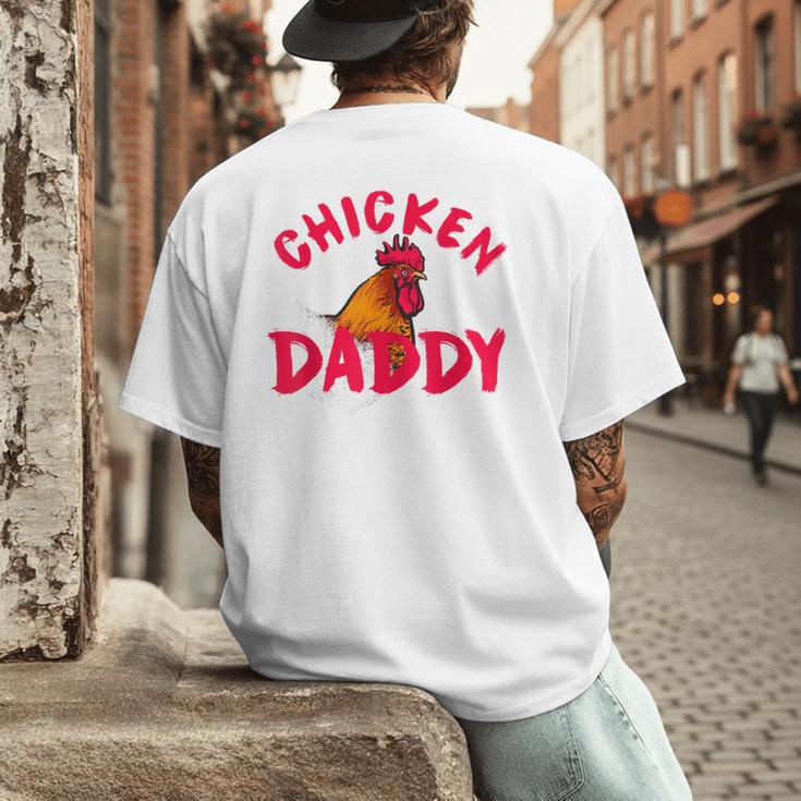 Chicken Dad Rooster Daddy Farmer Men's Back Print T-Shirt