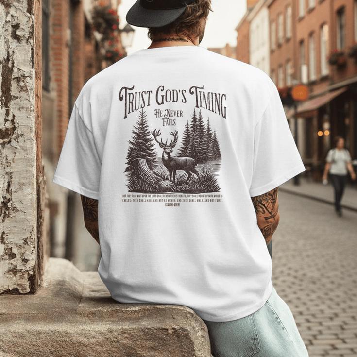Christian Jesus Bible Verse Deer Elk Buck Hunting Dad Hunter Men's Back Print T-Shirt Christian Jesus Bible Verse Deer Elk Buck Hunting Dad Hunter Men's Back Print T-Shirt
